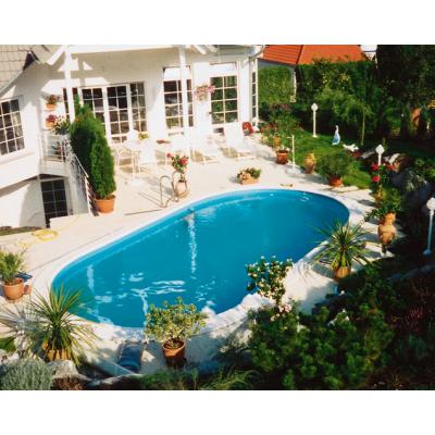 Ovalbecken Swim 916X460X120cm Alu Handlauf IH 0,8mm blau