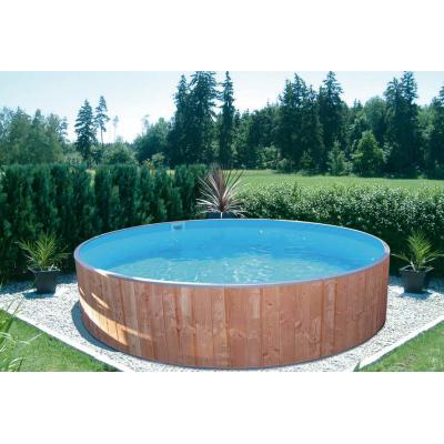 Rundbecken FUN WOOD 350x90cm Folie 0,6mm blau